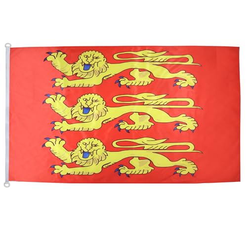 AZ FLAG - Drapeau Haute-Normandie Spécial Extérieur - 150x90 cm - Drapeau Haut-Normand - France En Maille Bloquée Avec Anneaux Plastiques Intégrés - 170g