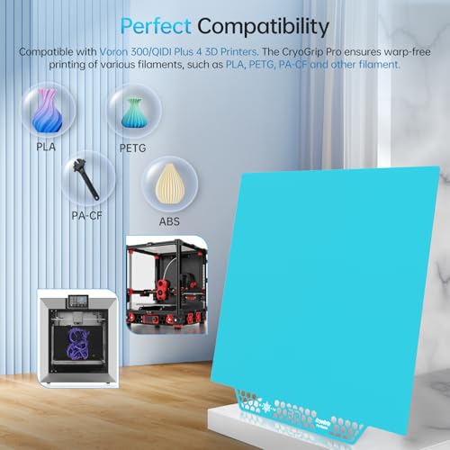 Image of BIQU CryoGrip Pro Glacier Panda Build Plate for Voron 300 /QIDI Plus 4 3D Printers 300x300mm Double Sided Upgrade Build Plate Removable Surface Platform