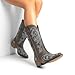 DREAM PAIRS Women's Cowboy Boots Mid Calf Cowgirl Boots Square Toe Chunky Heel Embroidery Stitched Western Boots,Size 8,Brown,SDMB2403W