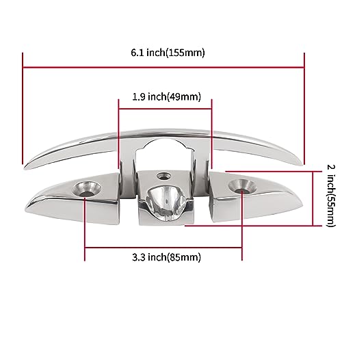 image for Laorde Boat Cleats 316 Stainless Steel Folding Dock Cleats 6 Inch Mari
