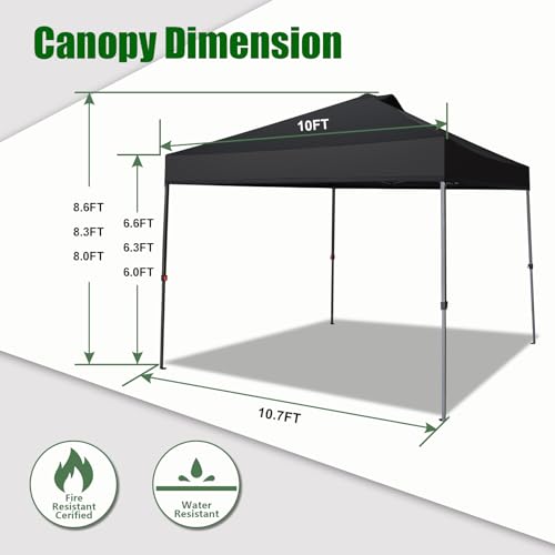 image for Eurmax USA NOMATTER ONE-Person Open&Close 10x10ft Pop Up Canopy Tent�