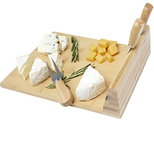 Planche à fromage en bois avec support magnétique pour les 4 couverts - Livré sans fromage