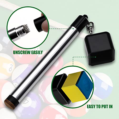 Tobwolf Chalk Holder For Billiards, 2 In 1 Pool Cue Chalk Holder, Portable Pool Snooker Chalk Holder, Billiard Cue Tip Pricker, Non-Slip Billiard Cue Tip Tool Pool Table Accessory #TOP3