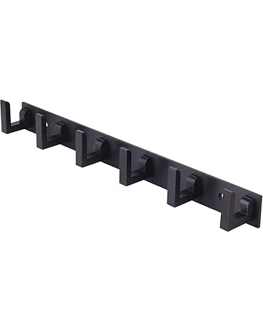 NYCAA Heavy Duty Stainless Steel Door Hanger Hooks 6 Pin Black L Type Door Hooks Hanging Clothes Hanger for Bathroom, Bedroom and Kitchen [ Black Set of 3 ] (Black, 3)