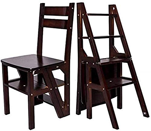 Taburete escalera plegable de madera para evitar caídas en casa 2