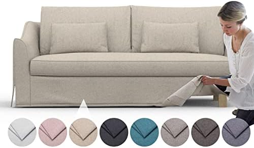 comfortly | Cover for Farlov 2-Seat Sofa, Replacement Slipcover, Heavy Duty 6 pcs Cover, Pets and Stain Proof Durable Nano-Tech Fabric, Easy to Clean & Replace (Cashmere Blends - Beige)