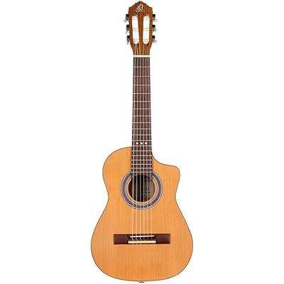 RQ39E Ortega Guitars Requinto Series Pro Solid Top Acoustic-Electric Nylon String Guitar w/Bag