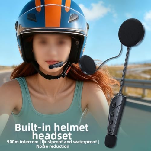 Intercomunicador de moto manos libres con auriculares para casco negro ABS 5