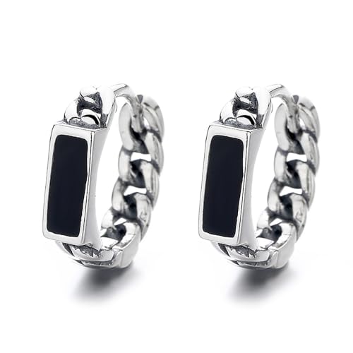 Créoles en argent noir torsadé boucles d'oreilles légères qui ne tirent pas le lobe