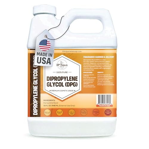 32oz Dipropylene Glycol (DPG) Versatile Solvent & Fragrance Diluent for Perfume Essential Oils & Personal Care Formulations Clear Low Odor Cosmetic Ingredient | 32 Ounces
