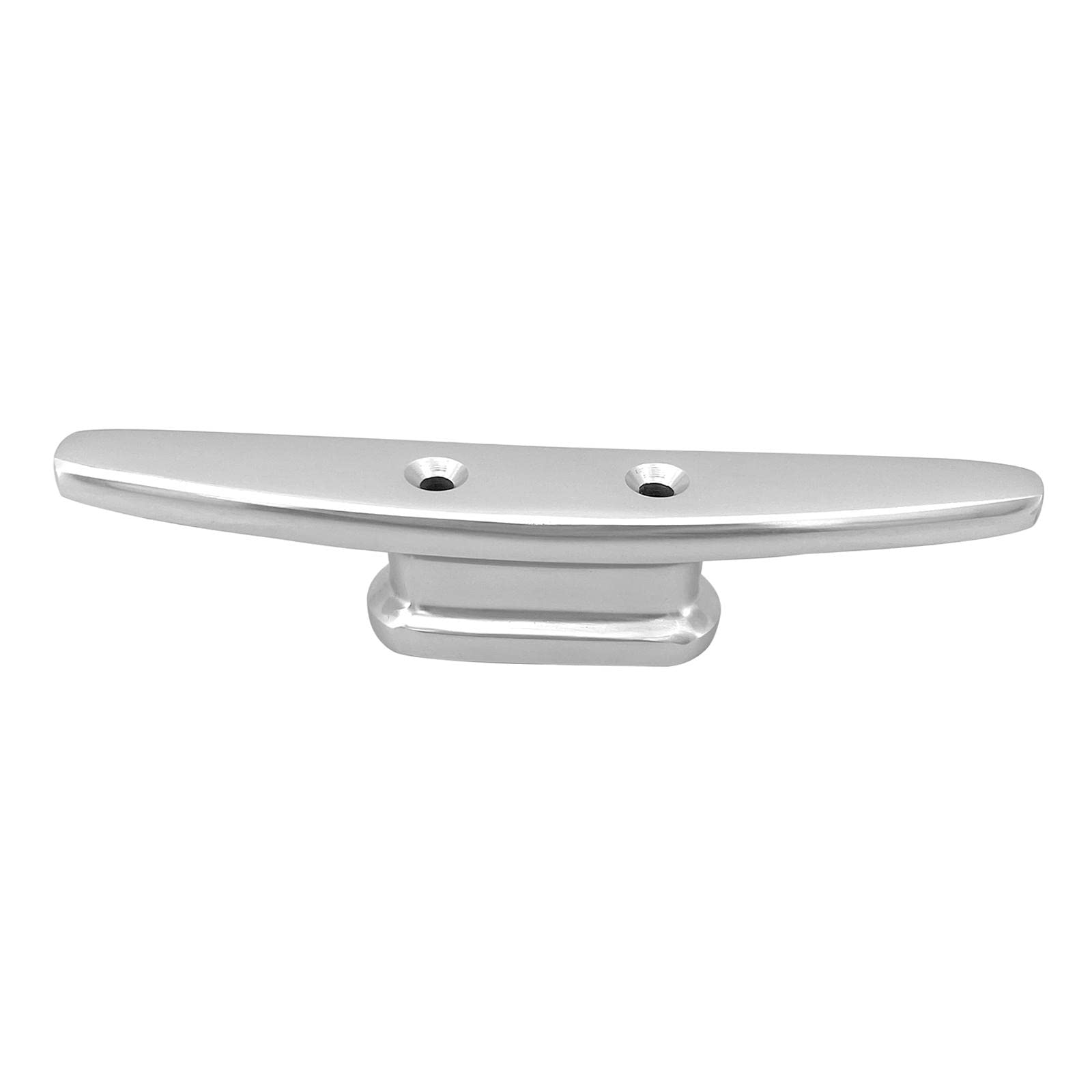 Oshhni Taquet de Pont Aluminium Deux Trous Accessoire Amarrage Résistant Finition Polie Convient pour Yacht Installation Marine, Argent