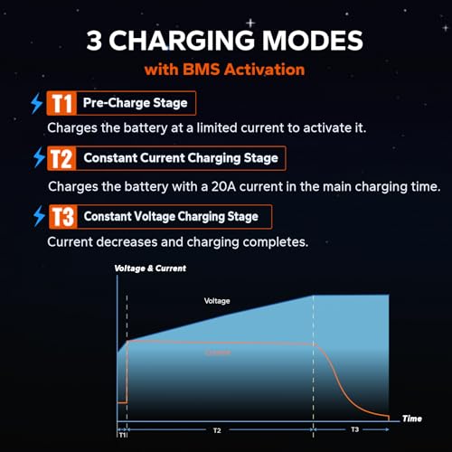 Image of LiTime 29.2 V 20 A Lithium Battery Charger Designed for 24V LiFePO₄ Battery, Fast, Smart & Safe Support 0V Reactivation and 4‑Stage Protection, Deep Cycle Rechargeable Batteries of Home, RV