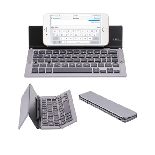 Teclado plegable inalámbrico Bluetooth universal multimedia color gris