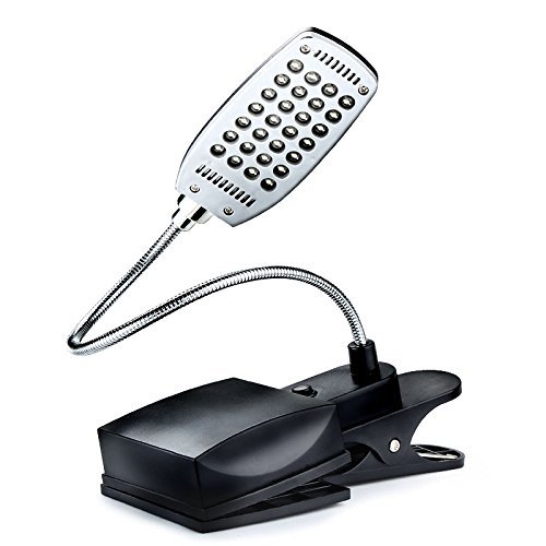 Enjoydeal LED Desk Lamp,28 LED USB/Battery Powered ?Not Include?Super Bright Reading Lamp Light with Clip Black