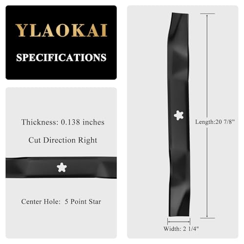 YLAOKAI Conjunto de lâminas de cortador 2PK para AYP LT LTH 130 1542 1842 1842 42 polegadas Deck 134
