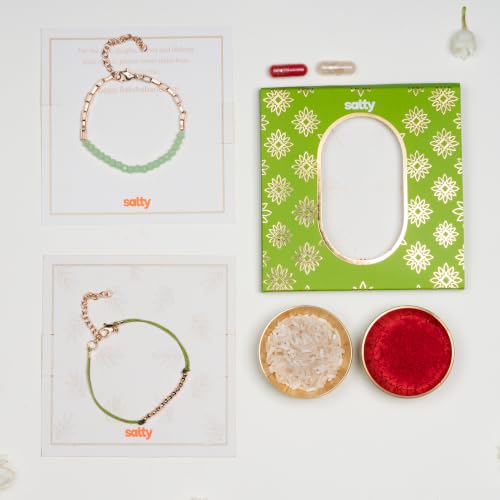 Image of Salty Rakhi for Brother & Bhaiya Bhabhi | Wrist Band Gift Pack for Sister, Bro, Bhaiya and Bhabhi | Bracelet for Men, Women | Fancy Jewellery Combo Gifts | Gift for Rakshabandhan | Traditional Rakhi Gift