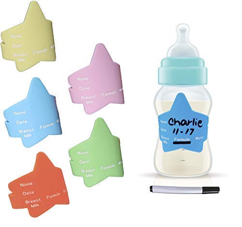 Tot Tots-The Fastest- Baby Bottle Label Bands for Daycare-Reusable-Waterproof- Silicone (Multi-Color)