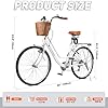 kaiwrxin 26 Inch Beach Cruiser Bike for Ladies, 7-Speed Women Bike for Adults with Basket & Rack, City Bicycle for Commuting, Step Through City Bikes for Woman Adults Ladies (White) #2
