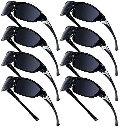Cindeer 8 Pairs Polarized Sunglasses for Men and Women Sun Glasses with UV Protection Sport Sunglasses for Outdoor Activities (Black)