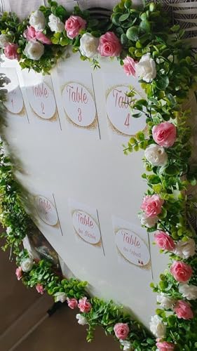 50pcs Mini Pink and White Roses Artificial Flowers Bulk, 1.6\" Small Silk Fake Roses Flower Heads for Decoration, Crafts, Wedding Centerpieces Party Home Decor