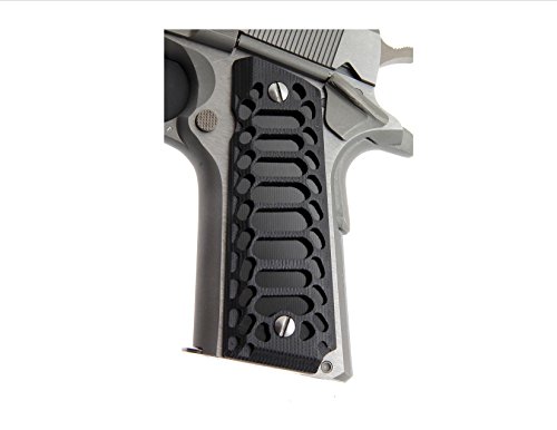 Compatible Replacement for 1911 Colt Full Size Premium Gun Grips Kimber RIA S&W Clones G10 GZS-Cobra skeletonized w/Black Insert - Premium Gun Grips