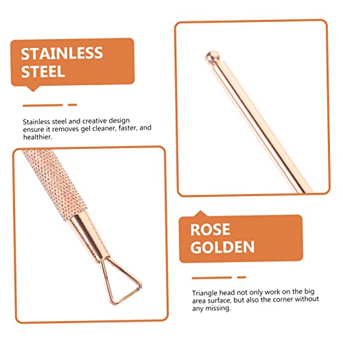 Beavorty 4 Peças De Ferramentas De Manicure Pooper Scooper Adesivos De Rosa De Metal Conjunto De Rem