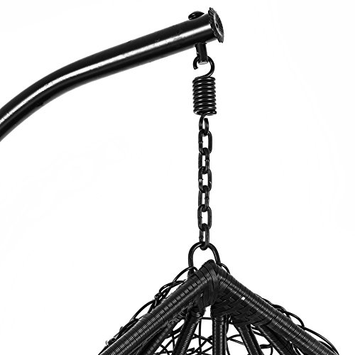 Hängesessel Estexo Polyrattan mit Gestell in Schwarz