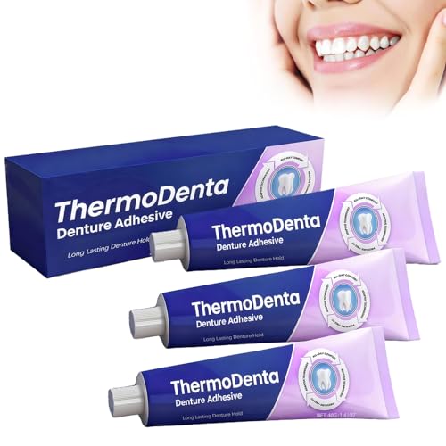 Adesivo Dentale Termoplastico 40g Tenuta Sicura Tutto Il Giorno Per Dentiere Superiori Inferiori Parziali Confort Quotidiano Uomini Donne (3Pcs)