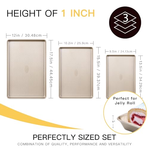 Hongbake Baking Sheet Pan Set, Cookie Sheets For Oven thumb #3