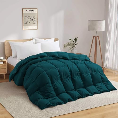 Image of PURE ECO 600 GSM Down Alternative Comforter for Double Bed Size (90 inchX100 inch) - 600 GSM Heavy Winter Comforter /Rajai /Duvet /Blanket Microfiber Super Soft Fluffy for Winter Double Bed - Teal Color