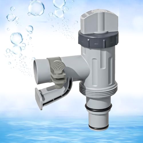 Plunger Valve with Pipe Holder - Pool Hose Adapter for Intex Above Ground Pools - Replacement Parts Compatible with Pool Pumps & Saltwater System (1 Pack)