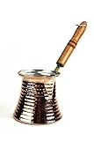 CopperGarden Mokkakanne aus Kupfer I Ibrik aus lebensmittelecht verzinntem Kupfer mit Holzgriff I Kleine Kupferkanne zum Milchaufwärmen (für Kaffee) oder zum echten Mokka kochen