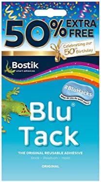 Bostik Blu Tack Blue Re-usable Mastic Putty Handy Size 50% Extra Free 30615681