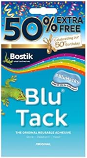 Bostik Blu Tack Blue Re-usable Mastic Putty Handy Size 50% Extra Free 30615681