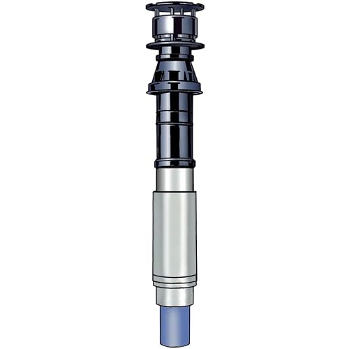 Terminal vertical fixe Rolux Fioul Inox/Plastique diamètre 80/125 longueur 1150mm Fioul Noir Réf. 184100