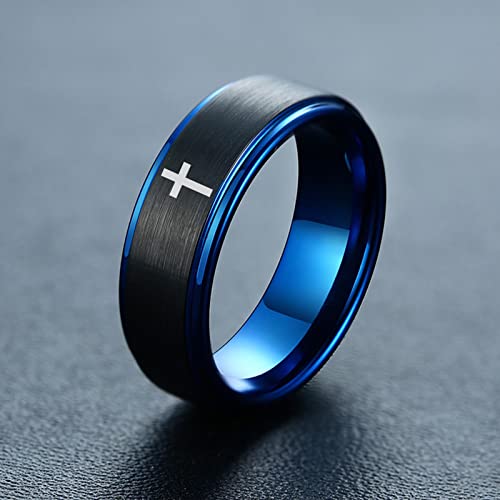 Men's Tungsten Carbide Cross Symbol Ring Wedding Engagement Promise Universary Ring For Men,Men's Jewelry Gift #TOP5