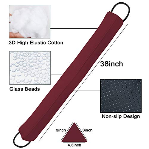 Sunolga 38" Weighted Door Draft Stopper Under Door Noise Air Stopper 2.2Lb, Triangular Column Sound Proof Draft Guard For Doors And Windows, Machine Washable - Wine Red #TOP1