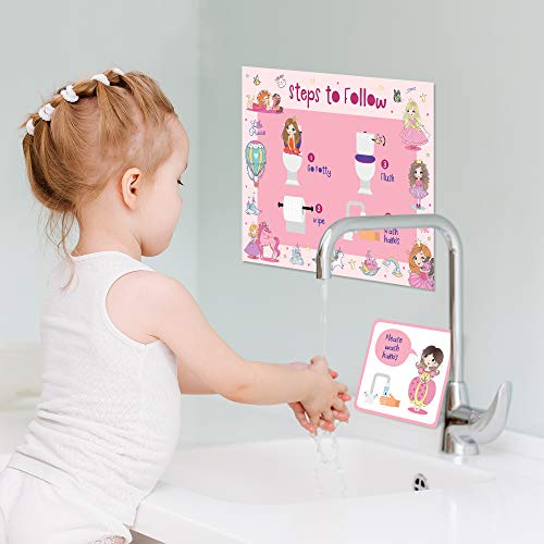 ATHENA FUTURES Potty Training Chart for Toddler, Girls, Sticker Chart for Potty Training, 4 Week Reward Chart, Certificate, Instruction Booklet, Reward Sticker Chart - Princess Design - Thumbnail 2
