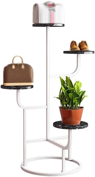 Mobile Storage Rack Freestanding Display Rack Tool Pegboard Garage,Iron Shoe Handbag Display Stand with 3/4 Tier Risers Freestanding Storage Pedestal for Retail Stores and Party Events White