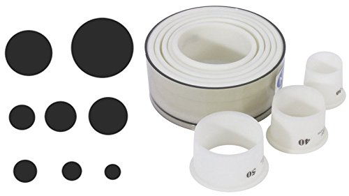ausstechersatz, redonda y lisa, de blanco Exoglass®, 8 moldes de 3 a 10 cm, así como hitzeresistent y golpes./diámetro Max. 10 cm | ERK