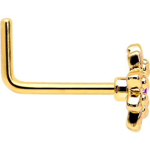 Body Candy Womens 20G 7Mm 316L Steel Bright L Shaped Nose Ring Starry Flower Nose Stud Body Piercing Jewelry #TOP2