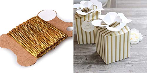 Image of DIY Crafts Pack of 180 mtr, Mixed Pack + Corner Beeds, 30 Meters Gold /Silver Rope + Beeds Twine Ribbon Wedding Christmas Gift Packing Cords Decoration(Pack of 180 mtr, Mixed Pack + Corner Beeds)