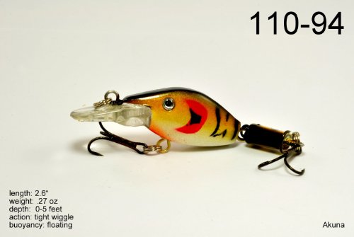 Akuna Pack Of 8 Wobbler Series 2.6 Inch Sinking Jointed Fishing Lure [Bp-8-Fla-110-Z] #TOP4