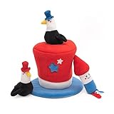ZippyPaws Americana Top Hat Burrow - Patriotic Interactive Dog Toys for Boredom, Hide & Seek Dog Gifts & Puppy Toys, Colorful Squeaky Pearl Harbor Day Dog Toys for Small & Medium Dogs