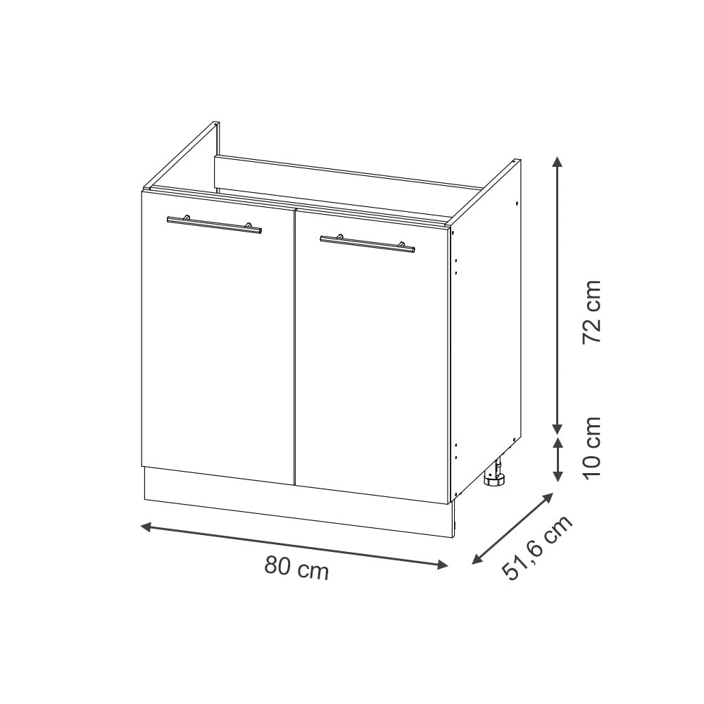 Vicco Mobile lavello cucina Fame-Line, Blu-grigio chiaro, 80 cm