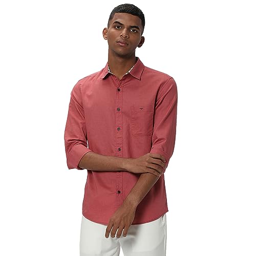 Image of MUFTI Mens Cotton Linen Slim Fit Shirt