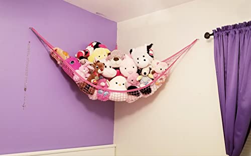 Jouet Hamac, Huijukon Jumbo jouet Hamac d'angle jouet Peluche Hamac Hamac Filet de rangement organisateur | Taille : 182,9 x 121,9 x 121,9 cm pour peluche Jouets, animaux en peluche, Teddies, peluches Cover