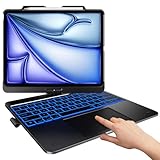 typecase Keyboard Case for iPad Pro 13-inch & iPad Air 13-inch, Trackpad, 360° Rotatable, Wireless, 11-Colors Backlit for iPad Pro 12.9 (6th/5th/4th/3rd Gen) - Black