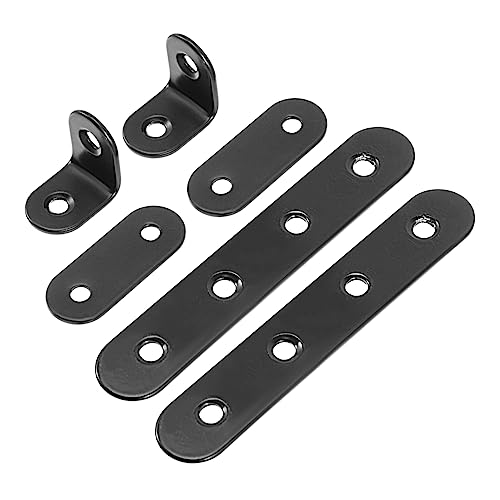 CIYODO 24pcs Angle Code Bracket Mounting Brackets Flat Bracket Joint Angle Bracket Corner Brace Hardware Brackets Wall Mount Bracket 90 Degree Bracket Wall Mounts Stainless Steel Black
