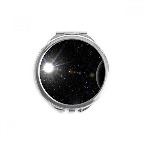 Miroir rond maquillage de poche ciel sombre nuit blanche multicolore